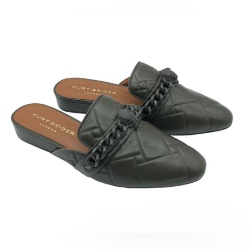 Kurt Geiger Black Soho Drench Mules